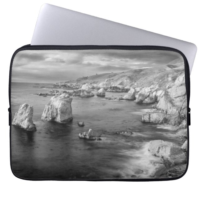 B&W kustlinje, Kalifornien Laptop Sleeve (Framsidan)