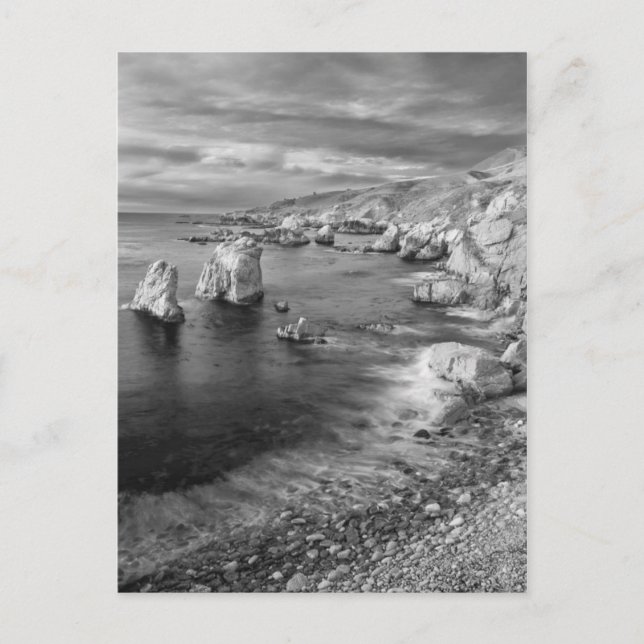 B&W kustlinje, Kalifornien Vykort (Framsida)