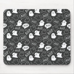 B&W Kute Doodle Halloween Mönster Musmatta
