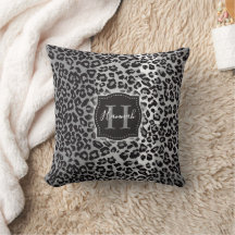 B & W Leopard Mönster w/ Anpassningsbar Monogram &