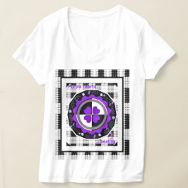 B&W Lila Hjärtat T Shirt