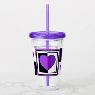 B&W Lila Hjärtat Take Away Mugg