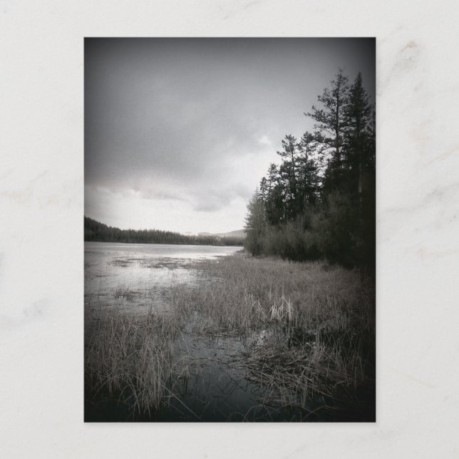 B&W Marsh liggande Sjö Vykort (Framsida)