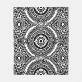 B&W Medaljongmotiv Fleecefilt