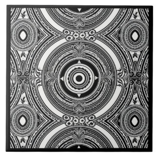 B&W Medaljongmotiv Kakelplatta