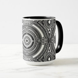 B&W Medallion Motif Mugg