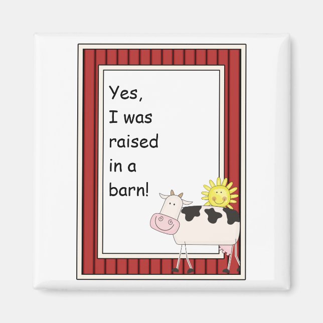 B & W Mjölkkor - Farmyard Barnyard Friend - Kids Magnet (Framsidan)