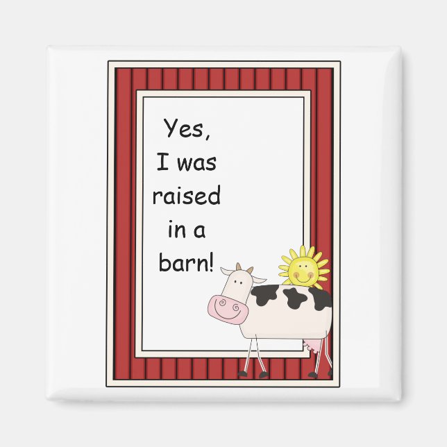 B & W Mjölkkor - Farmyard Barnyard Friend - Kids Magnet (Framsidan)