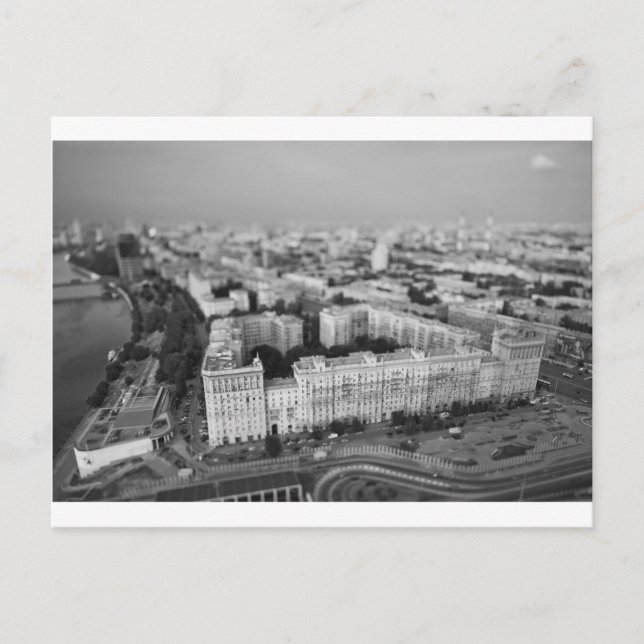 B&W Moskva-skylten Vykort (Framsida)