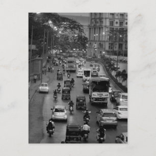 B&W Mumbai-gatan Vykort