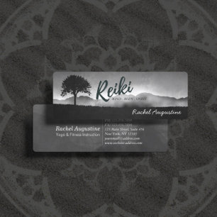 B&W Natural Reiki Master Yoga Mediation-instruktör Mini Visitkort