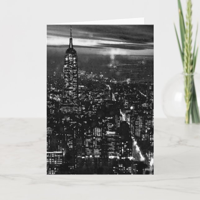 B&W New York City på natten Kort (Framsida)