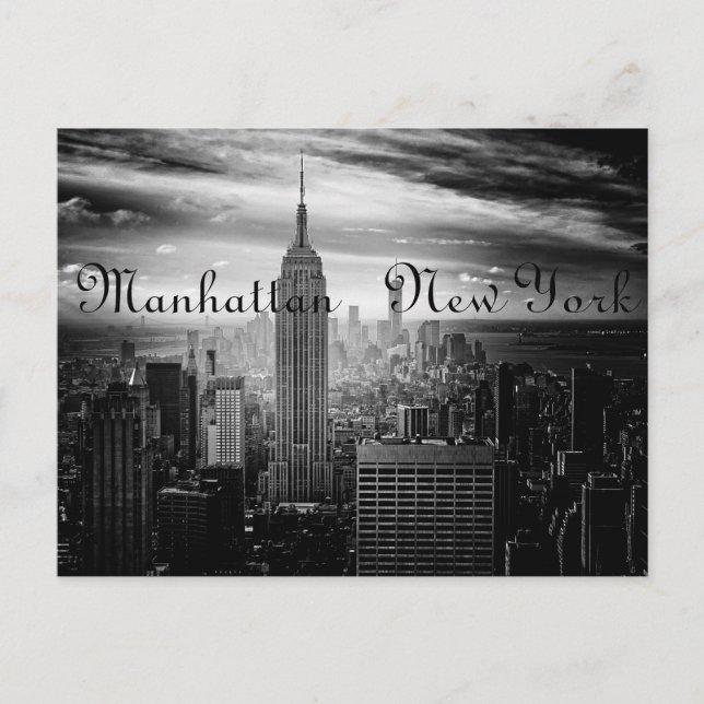 B&W New York-stad Vykort (Framsida)