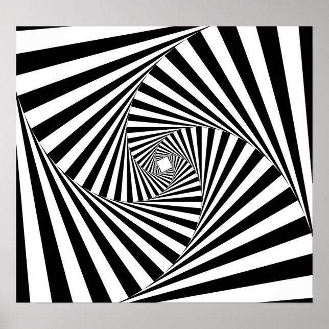 B&W optisk Illusionsbakgrund Poster (Framsidan)