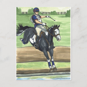 B&W Paint Horse XC i vatten-händelse Vykort
