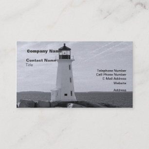 B&W Peggy's Cove Lighthouse Visitkort