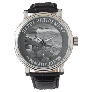 B W Photography of Wavy Ocean Retirement Gift Armbandsur