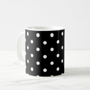 B&W-polkadoter Kaffemugg