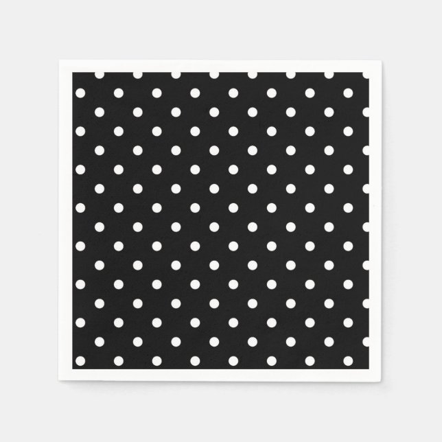 B&W-polkadoter Pappersservett (Framsidan)