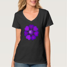 B&W Purple Hearts Beating T-Shirt