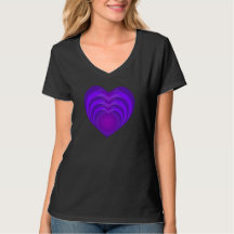 B&W Purple Hearts Slående T-Shirt