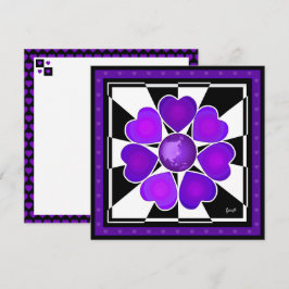 B&W Purple Hearts Slår Kort