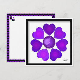 B&W Purple Hearts Slår Kort
