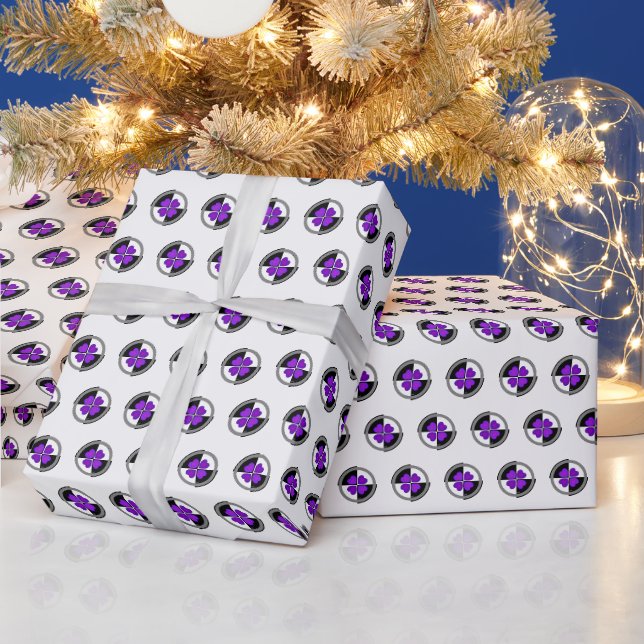 B&W Purple Hearts Slår Presentpapper (Helgdagar)