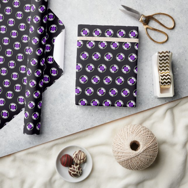 B&W Purple Hearts Slår Presentpapper (Hantverk)