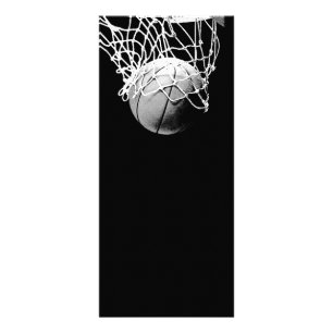 B&W-rackkort för basketboll Reklamkort