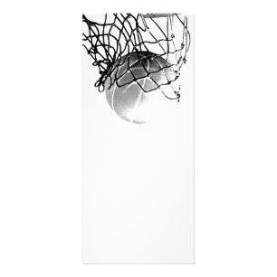 B&W-rackkort för basketboll Reklamkort