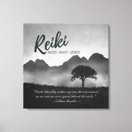 B&W Reiki Master Yoga Mediation-instruktör citerar Canvastryck