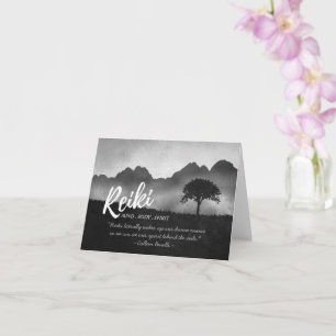 B&W Reiki Master Yoga Mediation-instruktör citerar Kort