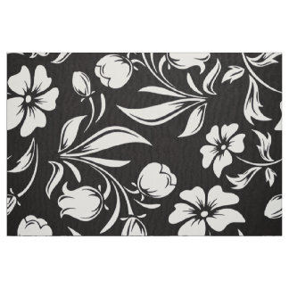 B&W Retro blommönster Tyg