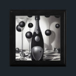 B&W Retro Champagne & Glass Minnesask<br><div class="desc">B&W Retro Champagne & Glass</div>