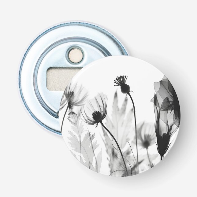 B&W röntgen-vildblommor Flasköppnare (Framsidan)