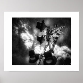 B&W Rustbelt Rail Sentinel Affisch Print
