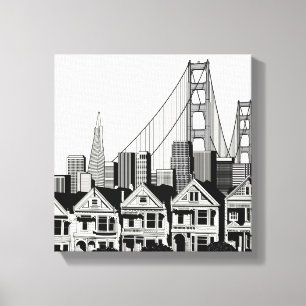 B&W San Francisco Kalifornien Canvastryck