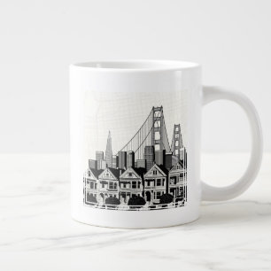 B&W San Francisco Kalifornien Jumbo Mugg