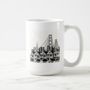 B&W San Francisco Kalifornien Kaffemugg
