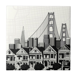 B&W San Francisco Kalifornien Kakelplatta