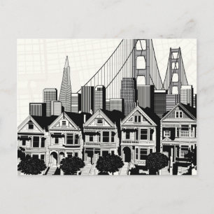 B&W San Francisco Kalifornien Vykort