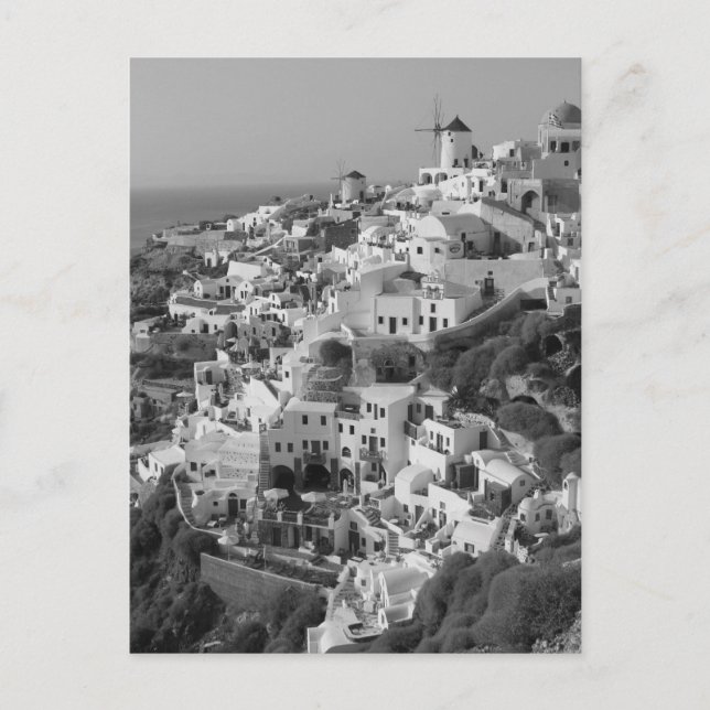 B&W Santorini 5 Vykort (Framsida)