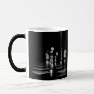 B&W Schackpjäser Foto Magisk Mugg