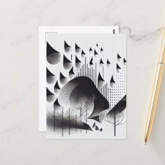 B&W-skogskort för optisk Abstrakt Vykort