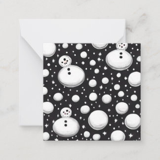 B&W Snöboll & Snömannen Anteckningskort