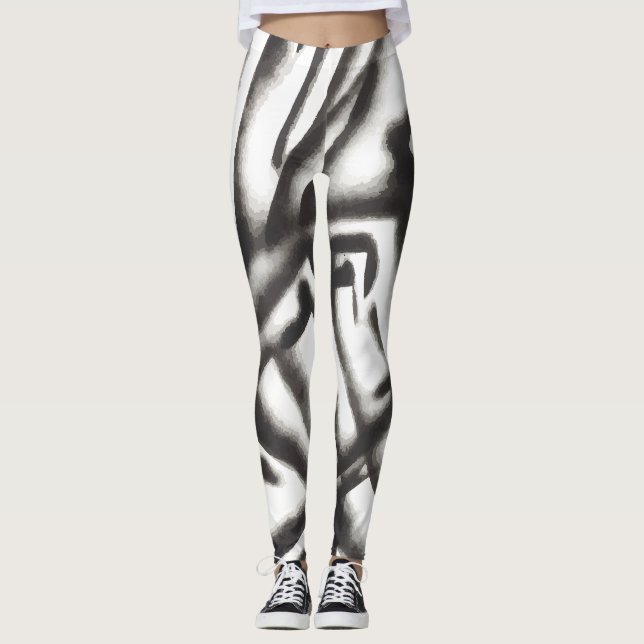 B&W Spiral Leggings (Framsida)