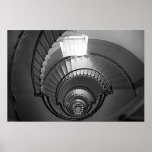 B&W-spiral Poster