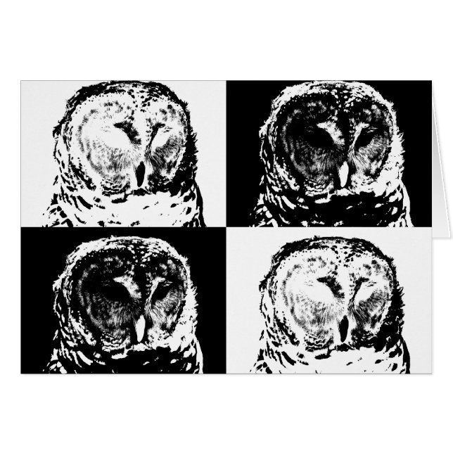 B/W Strimmig Uggle Pop Art OBS Kort (Framsidan Horizontal)