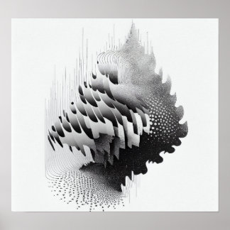 B&W Surreal optisk Illusion Abstrakt Träd Poster